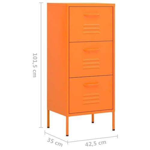 Opbevaringsskab 42,5x35x101,5 cm stål orange