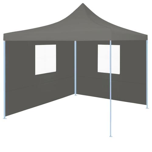 Foldbart festtelt pop-up med 2 sidevægge 3 x 3 m antracitgrå