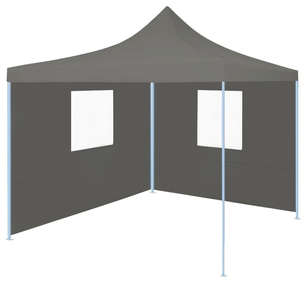 Foldbart festtelt pop-up med 2 sidevægge 3 x 3 m antracitgrå