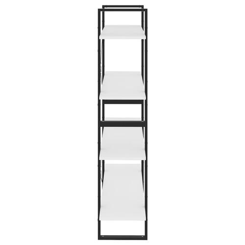 Bogreol med 4 hylder 100x30x140 cm konstrueret træ hvid