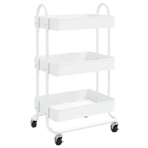 Vogn med 3 hylder 43x34x79 cm stål hvid