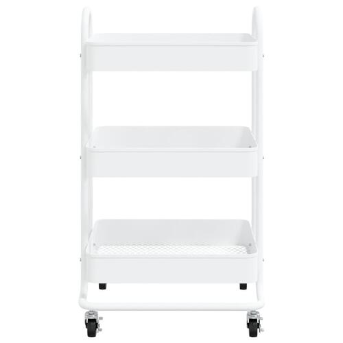 Vogn med 3 hylder 43x34x79 cm stål hvid