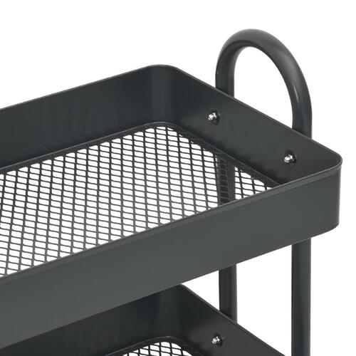 Vogn med 3 hylder 43x34x79 cm stål antracitgrå