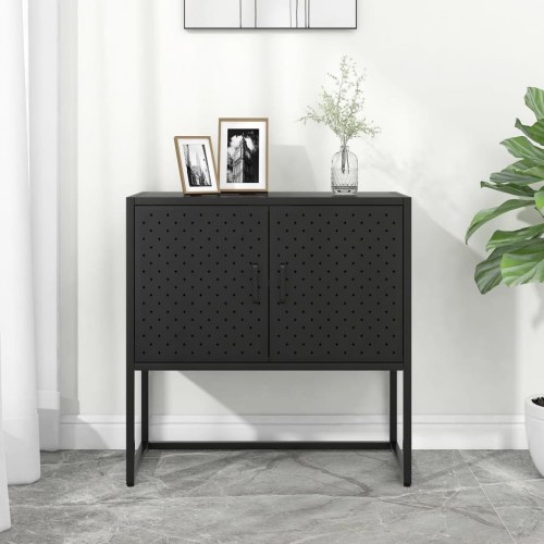 Skænk i stål - 75 × 35 × 75 cm, sort