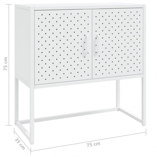 Skænk i stål og glas 75 x 35 x 75 cm hvid