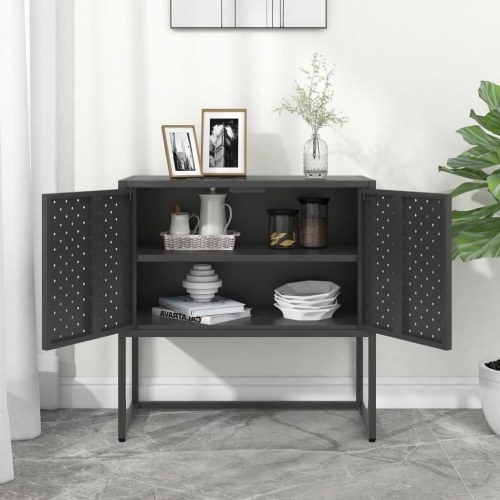 Skænk 75×35×75 cm i stål - antracitgrå