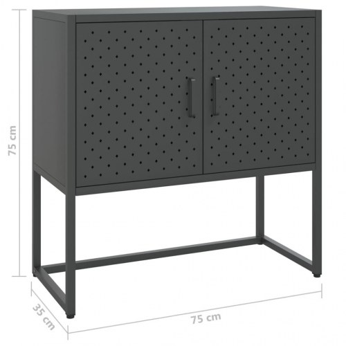 Skænk 75×35×75 cm i stål - antracitgrå