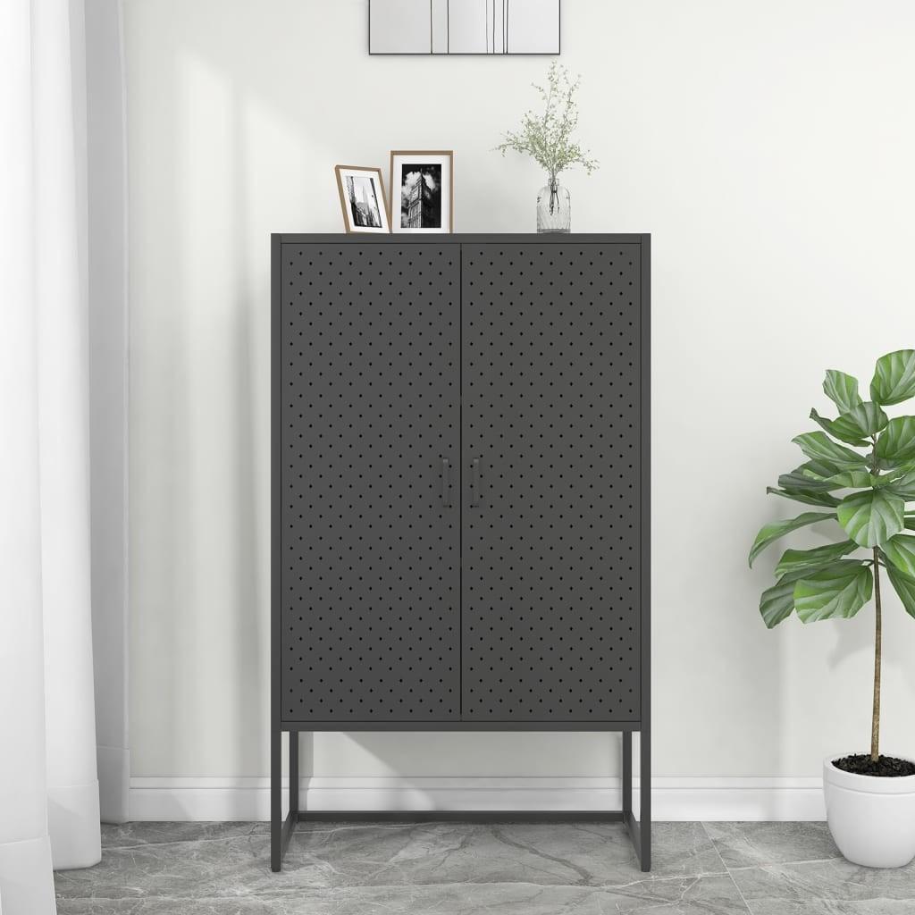 Højskab i stål 80 × 35 × 135 cm - antracitgrå billede