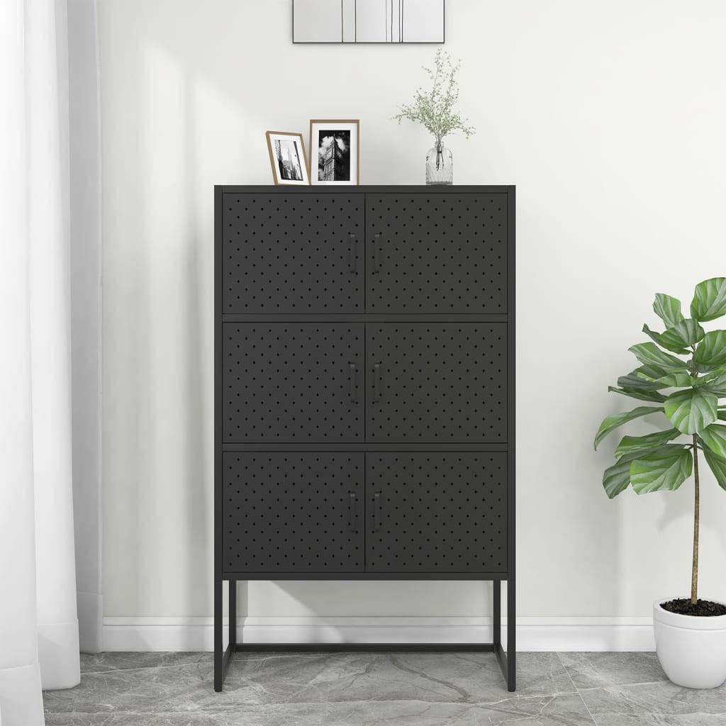 Højskab 80 x 35 x 135 cm i stål - sort billede