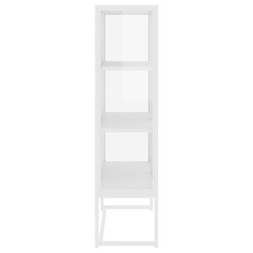 Højskab 80x35x135 cm stål og hærdet glas hvid