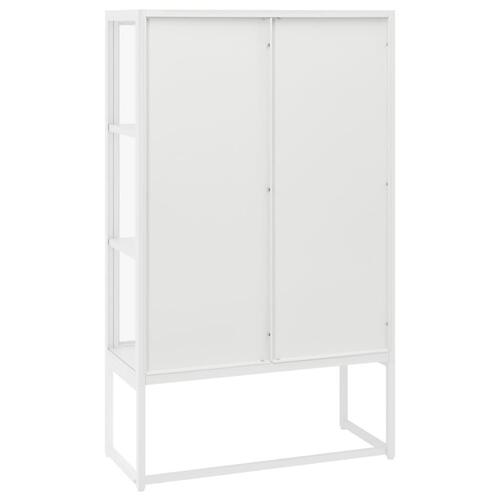 Højskab 80x35x135 cm stål og hærdet glas hvid