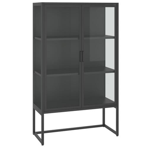 Højskab 80x35x135 cm stål og hærdet glas antracitgrå