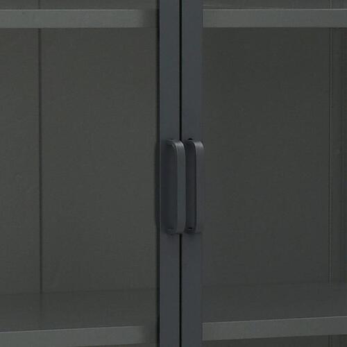 Højskab 80x35x135 cm stål og hærdet glas antracitgrå