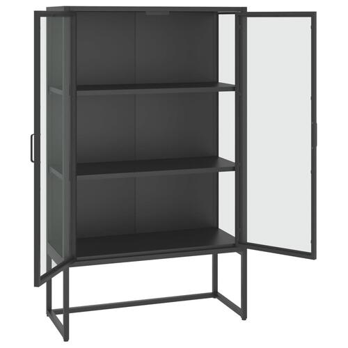 Højskab 80x35x135 cm stål og hærdet glas antracitgrå