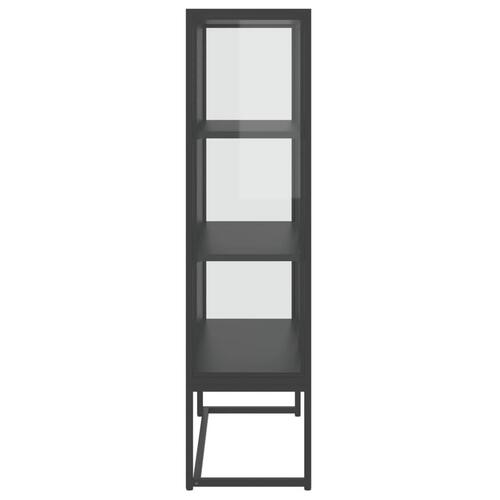 Højskab 80x35x135 cm stål og hærdet glas antracitgrå