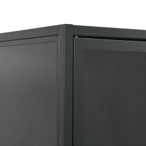 Højskab 80x35x135 cm stål og hærdet glas antracitgrå