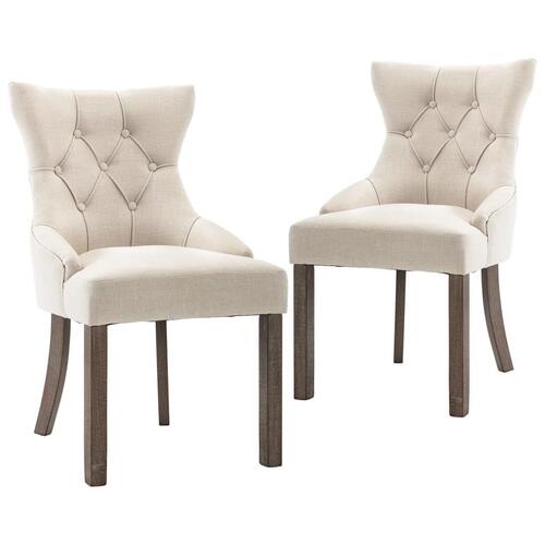 Spisebordsstole 2 stk. stof beige