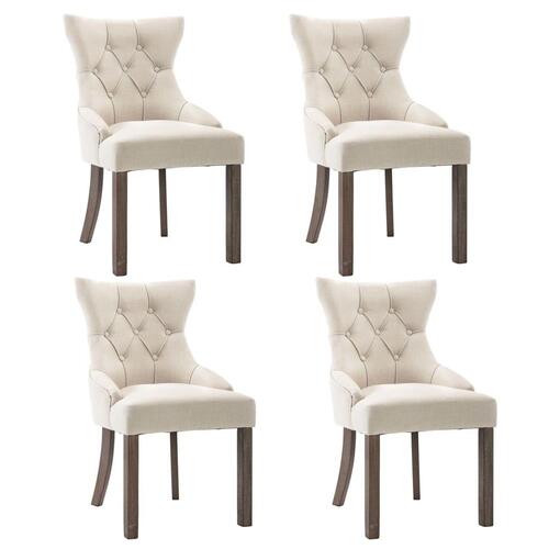 Spisebordsstole 4 stk. stof beige