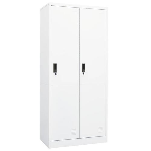 Klædeskab 80x50x180 cm stål hvid