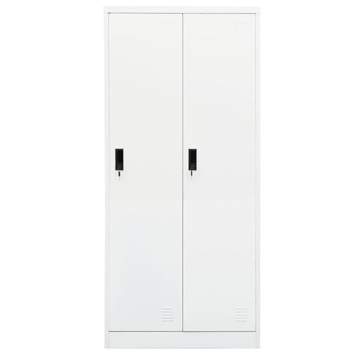 Klædeskab 80x50x180 cm stål hvid