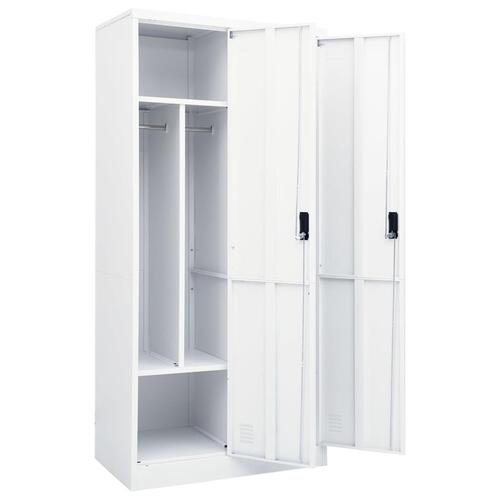 Klædeskab 80x50x180 cm stål hvid