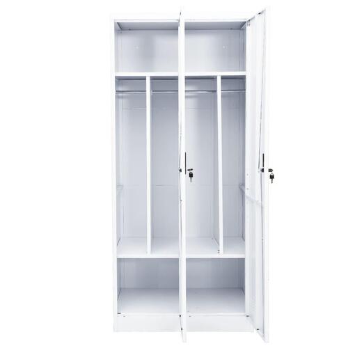 Klædeskab 80x50x180 cm stål hvid