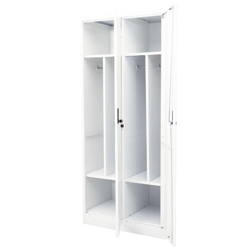 Klædeskab 80x50x180 cm stål hvid