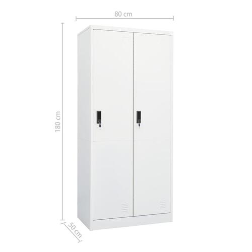 Klædeskab 80x50x180 cm stål hvid