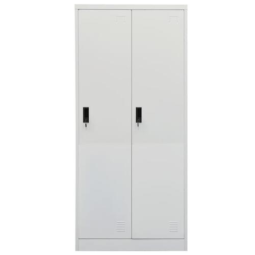 Klædeskab 80x50x180 cm stål lysegrå