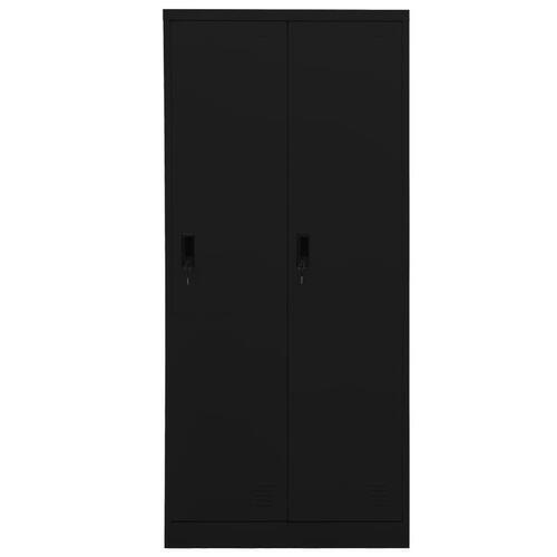 Klædeskab 80x50x180 cm stål sort
