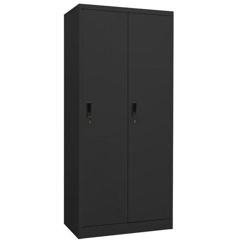 Klædeskab 80x50x180 cm stål antracitgrå