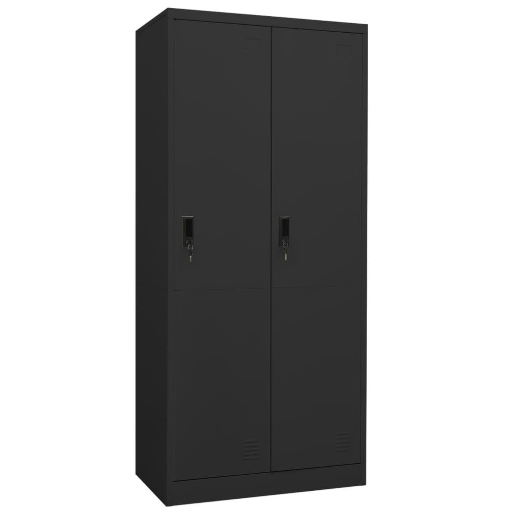 Klædeskab 80x50x180 cm stål antracitgrå