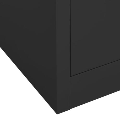 Klædeskab 80x50x180 cm stål antracitgrå