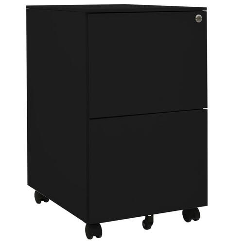 Mobilt arkivskab 39x45x67 cm stål sort