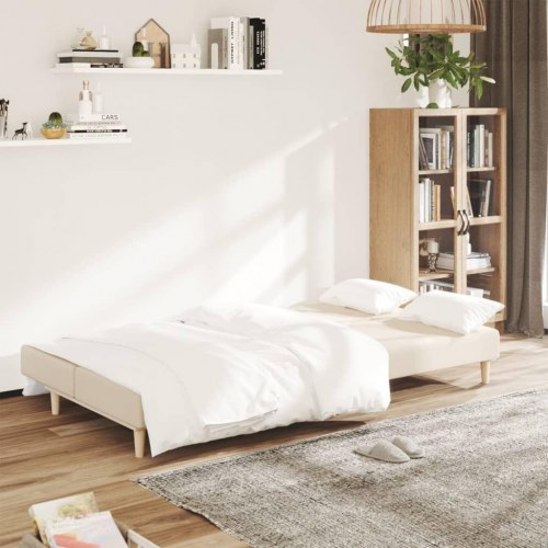 2-personers sovesofa stof cremefarvet