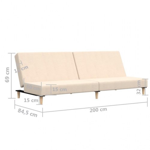 2-personers sovesofa stof cremefarvet