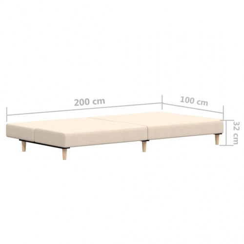 2-personers sovesofa stof cremefarvet