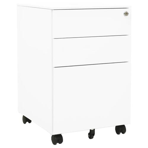 Mobilt arkivskab 39x45x60 cm stål hvid
