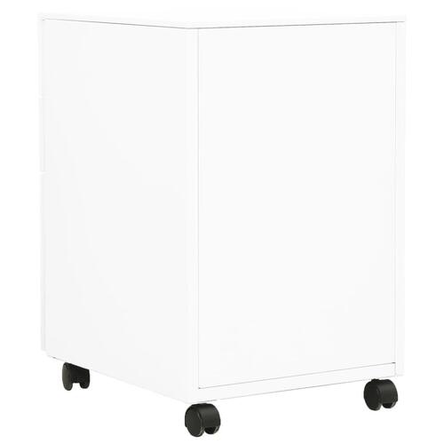 Mobilt arkivskab 39x45x60 cm stål hvid