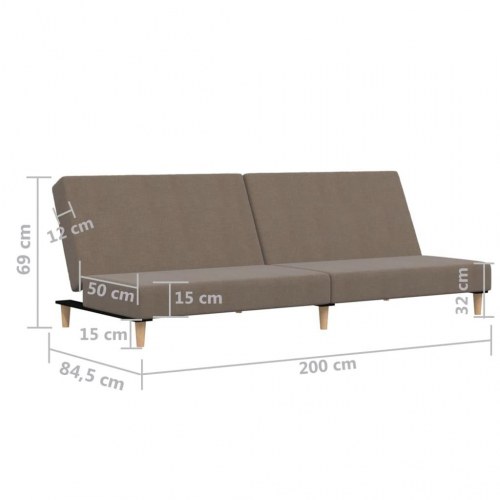 2-personers sovesofa stof gråbrun