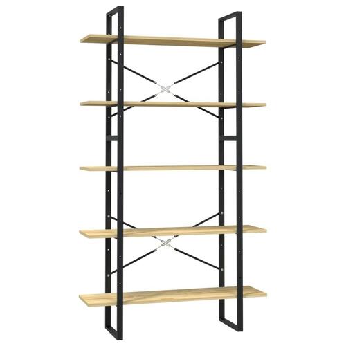 Bogreol med 5 hylder 100x30x175 cm massivt fyrretræ