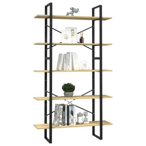 Bogreol med 5 hylder 100x30x175 cm massivt fyrretræ