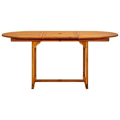 Havebord (120-170)x80x75 cm massivt akacietræ