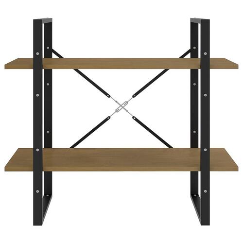 Bogreol 80x30x70 cm 2 hylder massivt fyrretræ