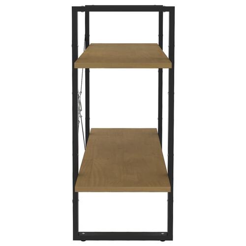 Bogreol 80x30x70 cm 2 hylder massivt fyrretræ