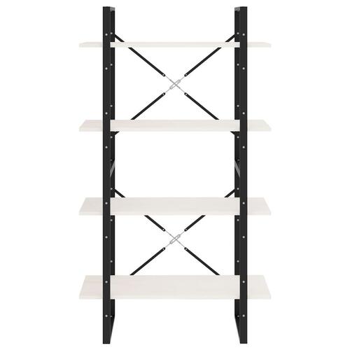Bogreol med 4 hylder 80x30x140 cm massivt fyrretræ hvid