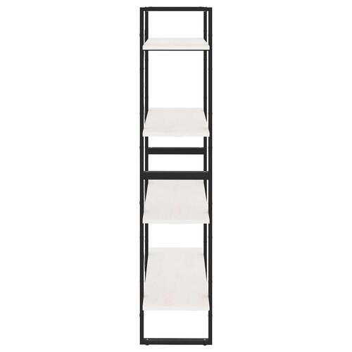 Bogreol med 4 hylder 80x30x140 cm massivt fyrretræ hvid