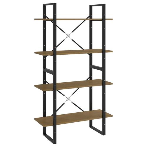 Bogreol 80x30x140 cm 4 hylder massivt fyrretræ