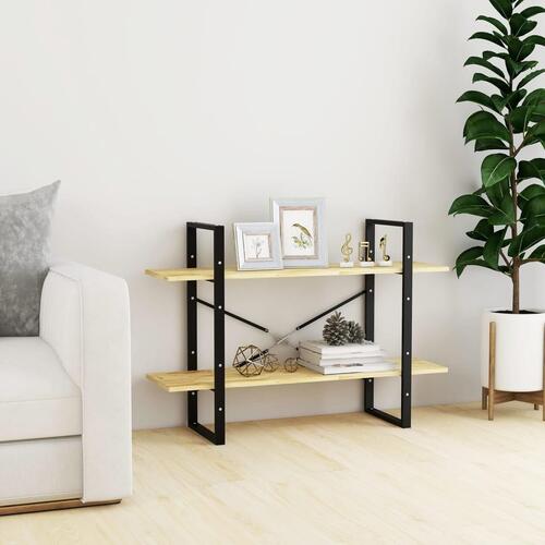 Bogreol 100x30x70 cm 2 hylder massivt fyrretræ