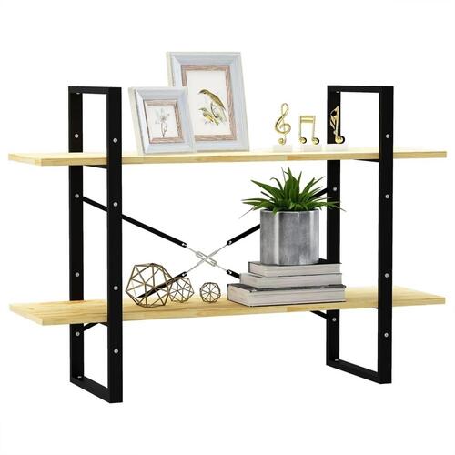 Bogreol 100x30x70 cm 2 hylder massivt fyrretræ